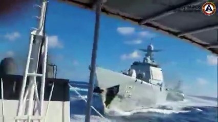 Una persecución de dos barcos chinos a un patrullero filipino