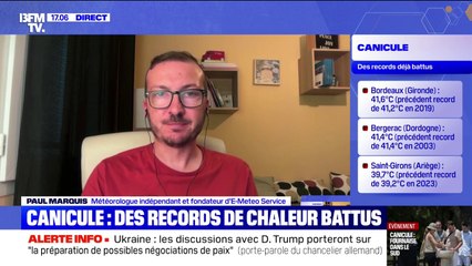 Canicule: "Chaque départ de feu est forcément à risque", indique Paul Marquis, météorologue indépendant et fondateur d'E-Meteo Service