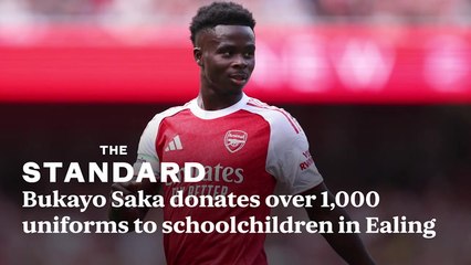 Bukayo Saka donates over 1,000 uniforms to schoolchildren in Ealing
