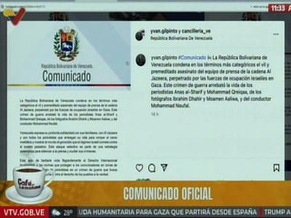 Venezuela condena asesinato del equipo de prensa de la cadena Al Jazeera perpetrado por Israel