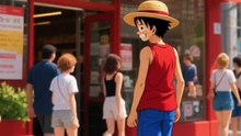 Luffy makan ice cream