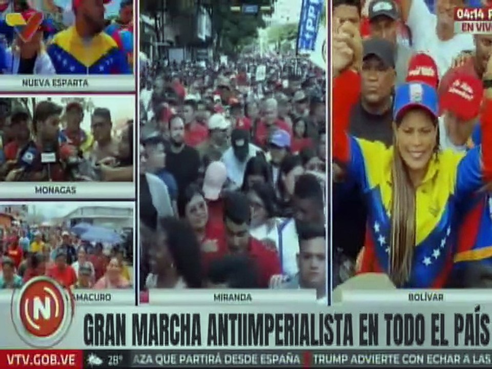 Pueblo monaguense marcha contra las declaraciones criminales del imperialismo fascista