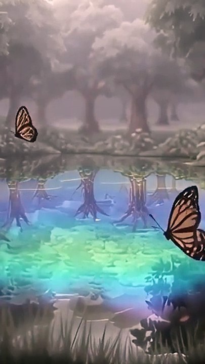 _Sunlight_hits_the_lake,_and_the_rainbow_rises_again_🌤️🌈__Colors_return_to_the_jungle_—_trees,_flo(360p)
