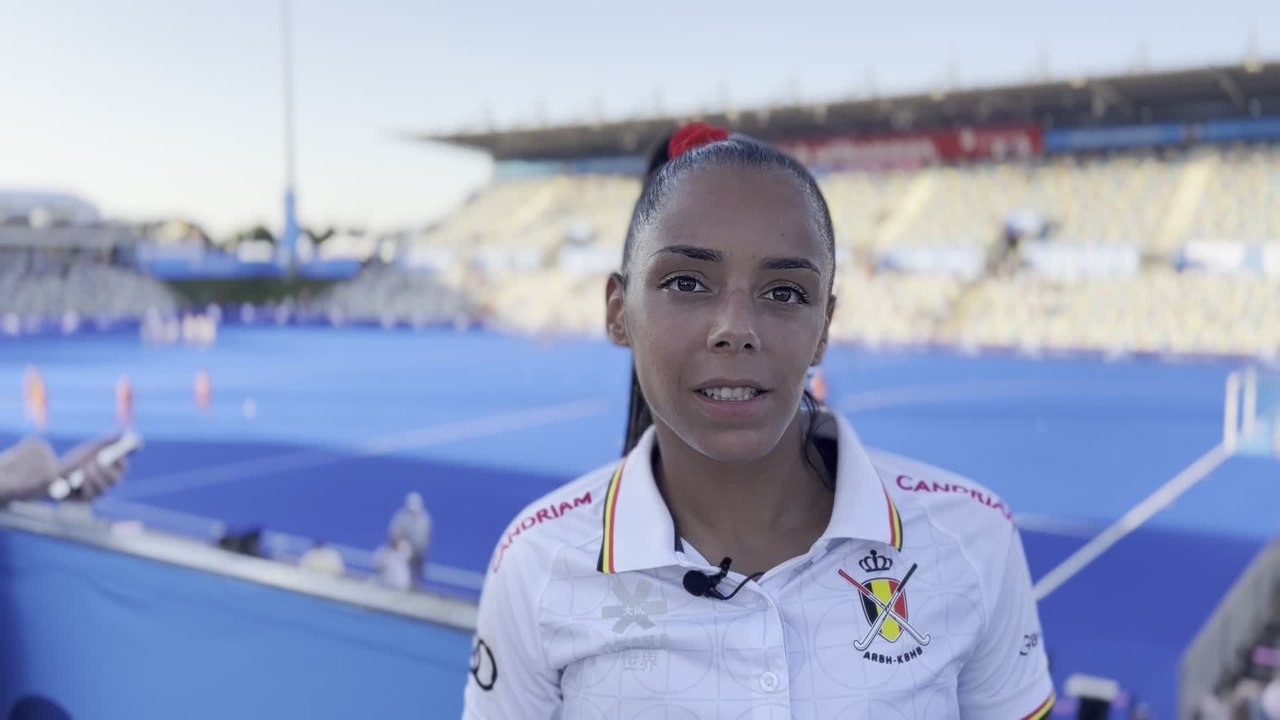 Euro de hockey : Ambre Ballenghien après la victoire des Red Panthers contre l'Angleterre