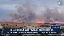 La UME se suma a los trabajos de extinción del incendio en Tres Cantos cuyo olor llega a todo Madrid