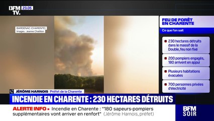 Incendie en Charente: Jérôme Harnois, préfet de la Charente, annonce qu'une cinquantaine de personnes ont été évacuées de manière préventive, avec l'aide de la gendarmerie