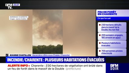Incendie en Charente: "On voit toujours le feu, c'est vraiment impressionnant", raconte Jeanne Chatillon, vacancière
