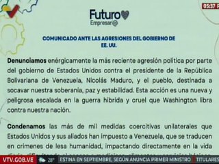 Movimiento Futuro denuncia la nueva agresión política de EE.UU. contra el presidente Maduro