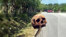 Descubren  cráneo humano en carretera Higüey–Santana