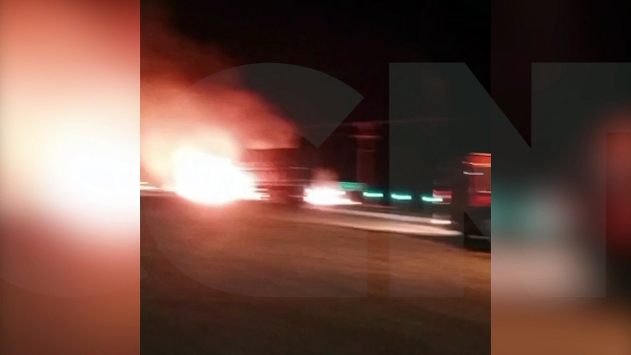 Vídeo: Caminhão pega fogo em acidente na BR-277, em Campo Bonito