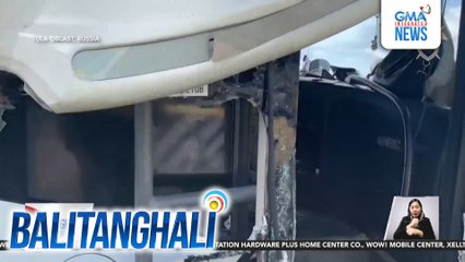Bus, tumagilid nang sumalpok sa toll booth; 39, sugatan | Balitanghali