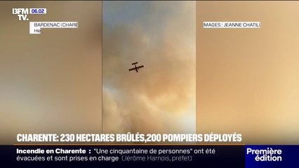 Incendie en Charente: 230 hectares brûlés, 200 pompiers déployés