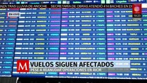 Retrasos y cancelaciones persisten en el AICM tras lluvias en la CdMx