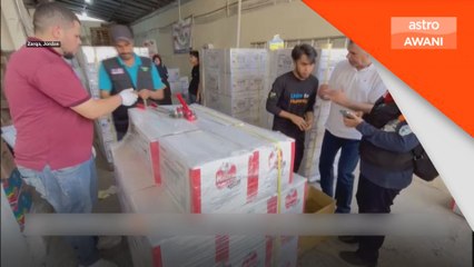 KHOM hantar 800 paket susu, konvoi bantuan ke-3 menembusi Gaza