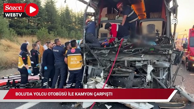 Anadolu Otoyolu'nun Bolu kesiminde otobüsün kamyona çarptığı kazada 1 kişi öldü, 10 kişi yaralandı