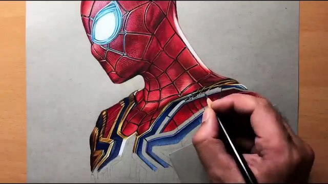 Drawing Iron Spider-Man - Iron Suit - Marvel - Time-lapse