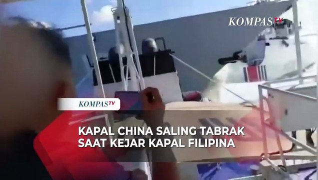 Memanas! Detik-Detik Dua Kapal China Saling Tabrak saat Kejar Kapal Filipina