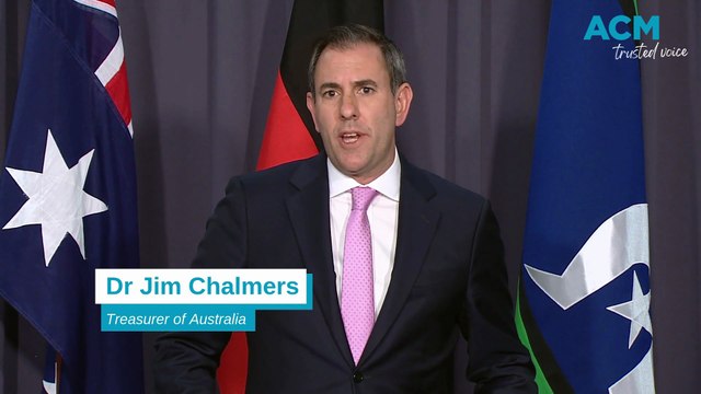 Treasurer Jim Chalmers speaks after the RBA cut the cash rate to 3.6 per cent in August