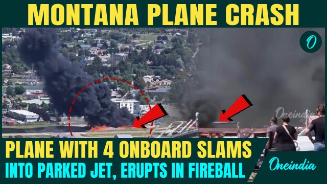 US Montana Plane Crash Breaking: Plane With 4 Onboard Crashes Into Parked Aircraft; Huge Explosion
