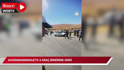 Kahramanmaraş'ta 3 araç birbirine girdi: 1 ölü, 8 yaralı