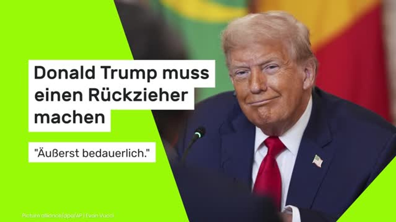 Donald Trump muss einen Rückzieher machen