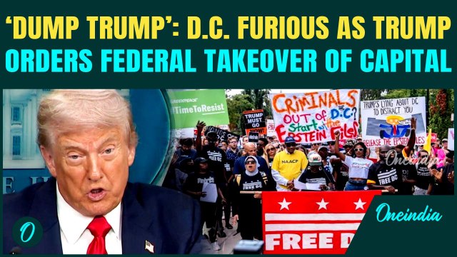 Trump’s Fed. Takeover of D.C. TRIGGERS Massive Anti-Trump Protests; Protesters Demand ‘Dump Trump’