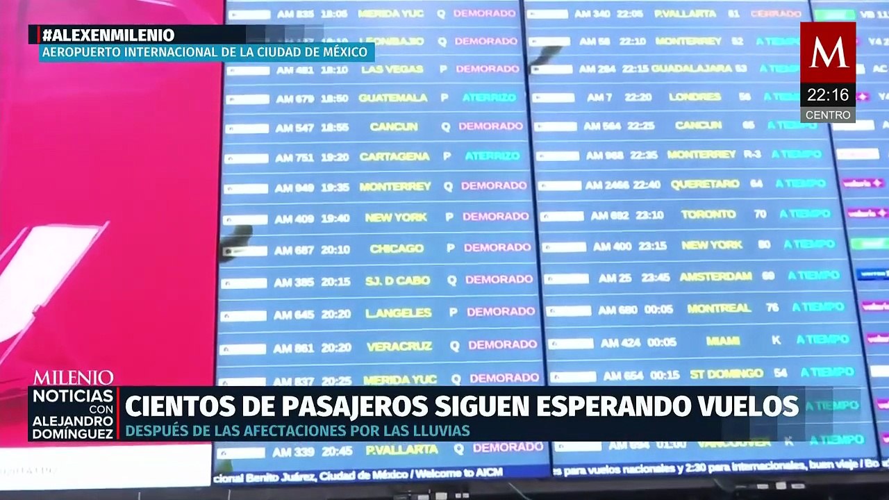 Lluvias en Ciudad de México afectan a 15 mil pasajeros en el AICM por retrasos de vuelos
