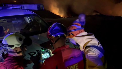 Incendio de Las Médulas en León: trabajos nocturnos