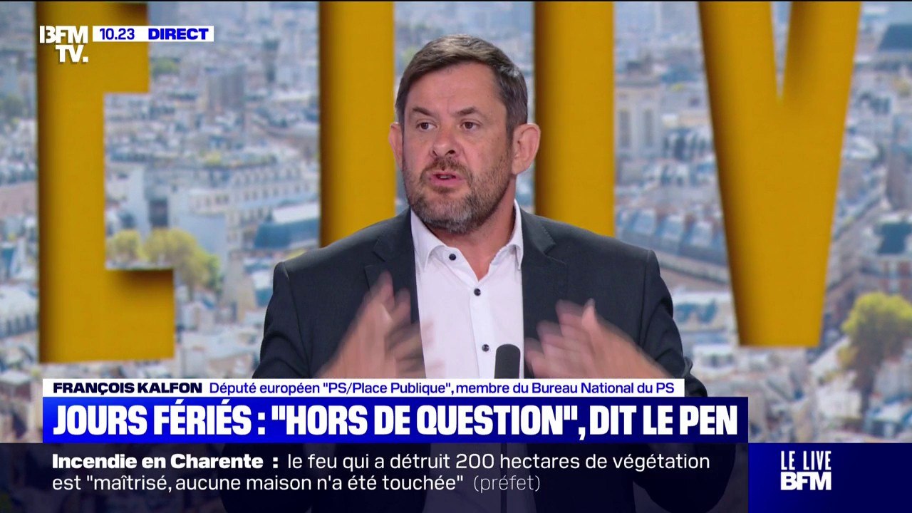 Suppression de deux jours fériés: "Pour que les efforts soient acceptés, il faut qu'ils soient équitablement répartis", déclare François Kalfon, député européen PS