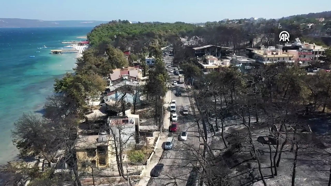 Çanakkale'deki orman yangını 2. gününde: Yanan bölgeler havadan görüntülendi!
