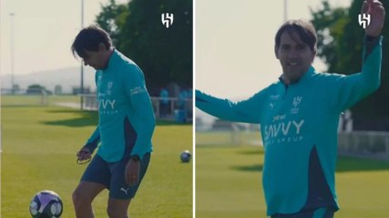 "One, two, three...", palleggi e gol a giro: Inzaghi, magie in allenamento