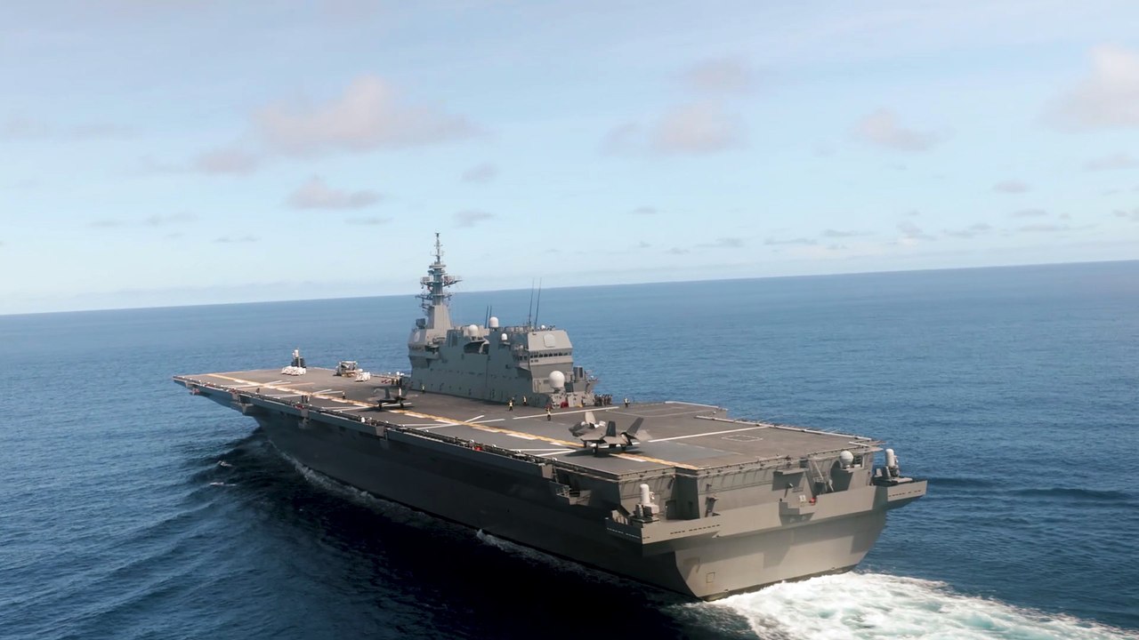 Royal Navy flagship HMS Prince of Wales trains with other carrier strike groups in Japan