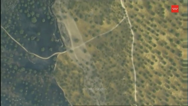 Los bomberos comparten imágenes aéreas del incendio en Tres Cantos
