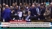 Jorginho Mello critica pedido de suspensão de deputados que fizeram obstrução na Câmara