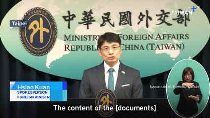 Taiwan's Foreign Ministry Probes Reported Document Leak