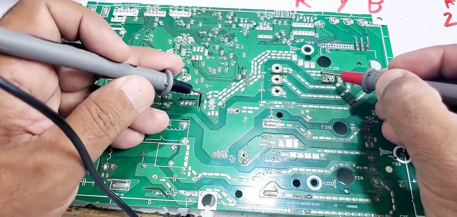 #279 DC inverter AC PCB  capacitor testing IPM UVW  Definition  RYB Definition and frequency