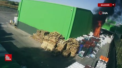 Balıkesir'de Teksüt fabrikası yangınında güvenlik kamerası görüntüleri ortaya çıktı