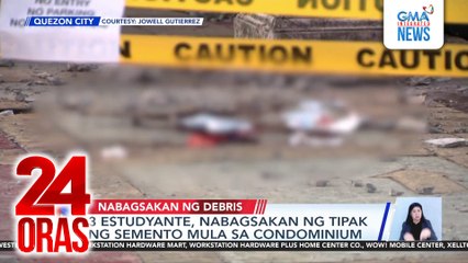 3 estudyante, nabagsakan ng tipak ng semento mula sa condominium | 24 Oras