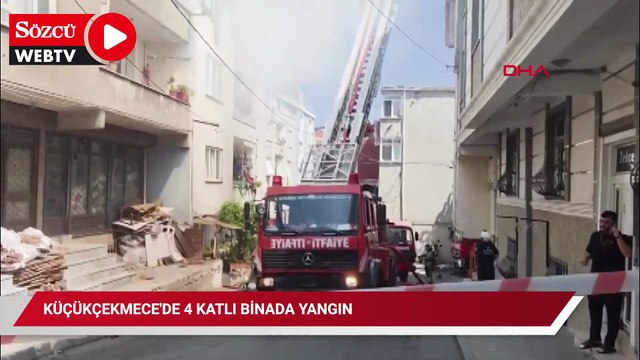 Küçükçekmece'de 4 katlı binada yangın