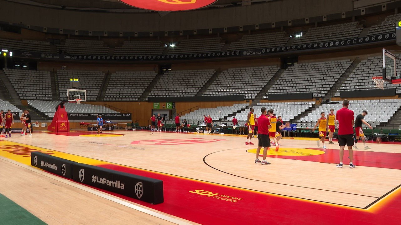 Entrenamiento de la selección española de baloncesto