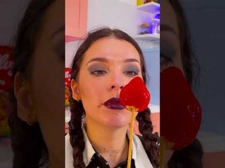 Strawberry Candy Showdown! 🍓😋 #shorts #funnyshorts #wednesday