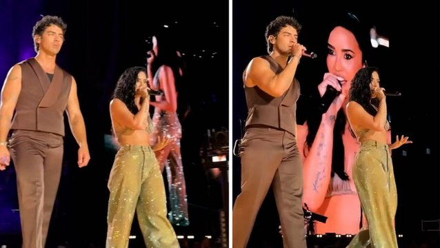 Demi Lovato joins ex-boyfriend Joe Jonas on stage for ‘Camp Rock’ revival