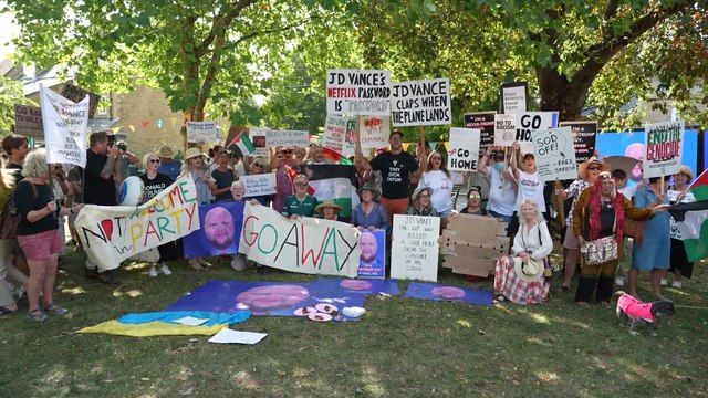 Cotswolds residents protest US VP Vance visit