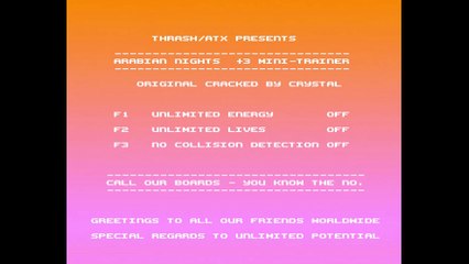 Amiga Trainer Intro Arabian Nights by Anthrox (1993)