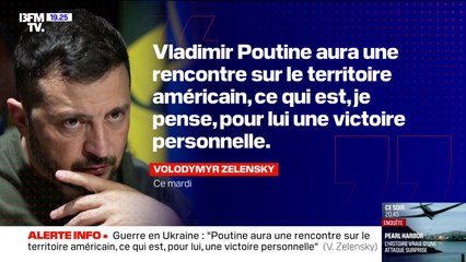 Volodymyr Zelensky qualifie la rencontre Trump/Poutine de "victoire personnelle" pour le président russe
