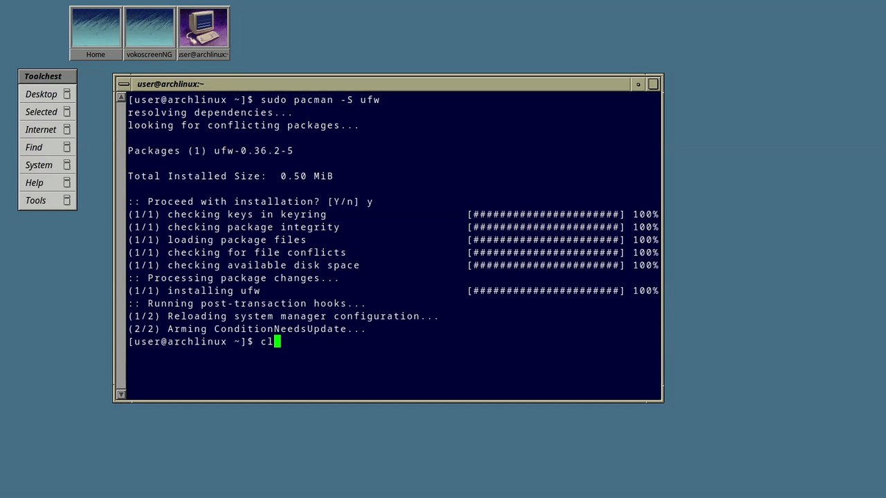 ufw firewall setup on arch linux