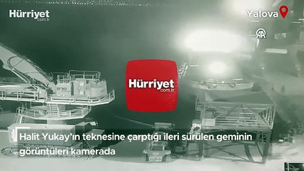 Halit Yukay'ın teknesine çarptığı ileri sürülen geminin görüntüleri kamerada