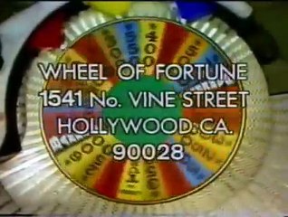 Wheel of Fortune closing credits, 6/18/81