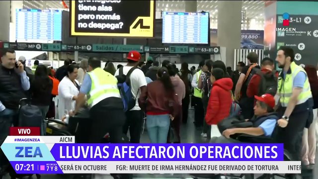 Así se encuentra en estos momentos el AICM luego de las intensas lluvias