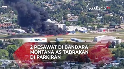 2 Pesawat di Bandara Montana AS Tabrakan di Parkiran, Picu Kepulan Asap Tinggi